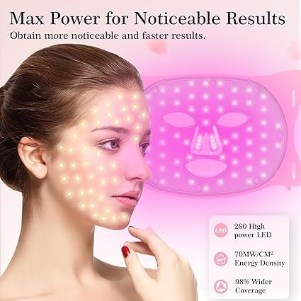 LED Face Mask - Red Light Therapy Mask for Acne, Wrinkles, and Skin Rejuvenation