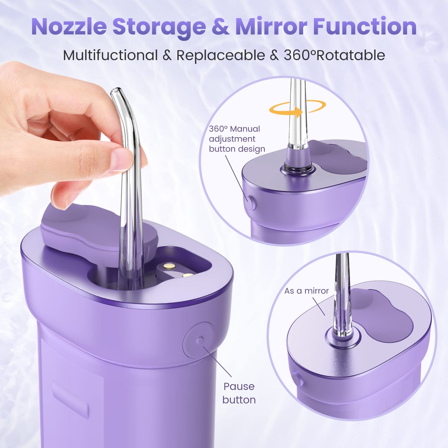 Water Flosser Cordless Oral Irrigator - Purple