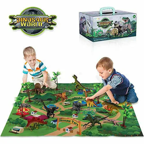 🦖 9pc Dinosaur Toy Set with Play Mat & Trees 🦖