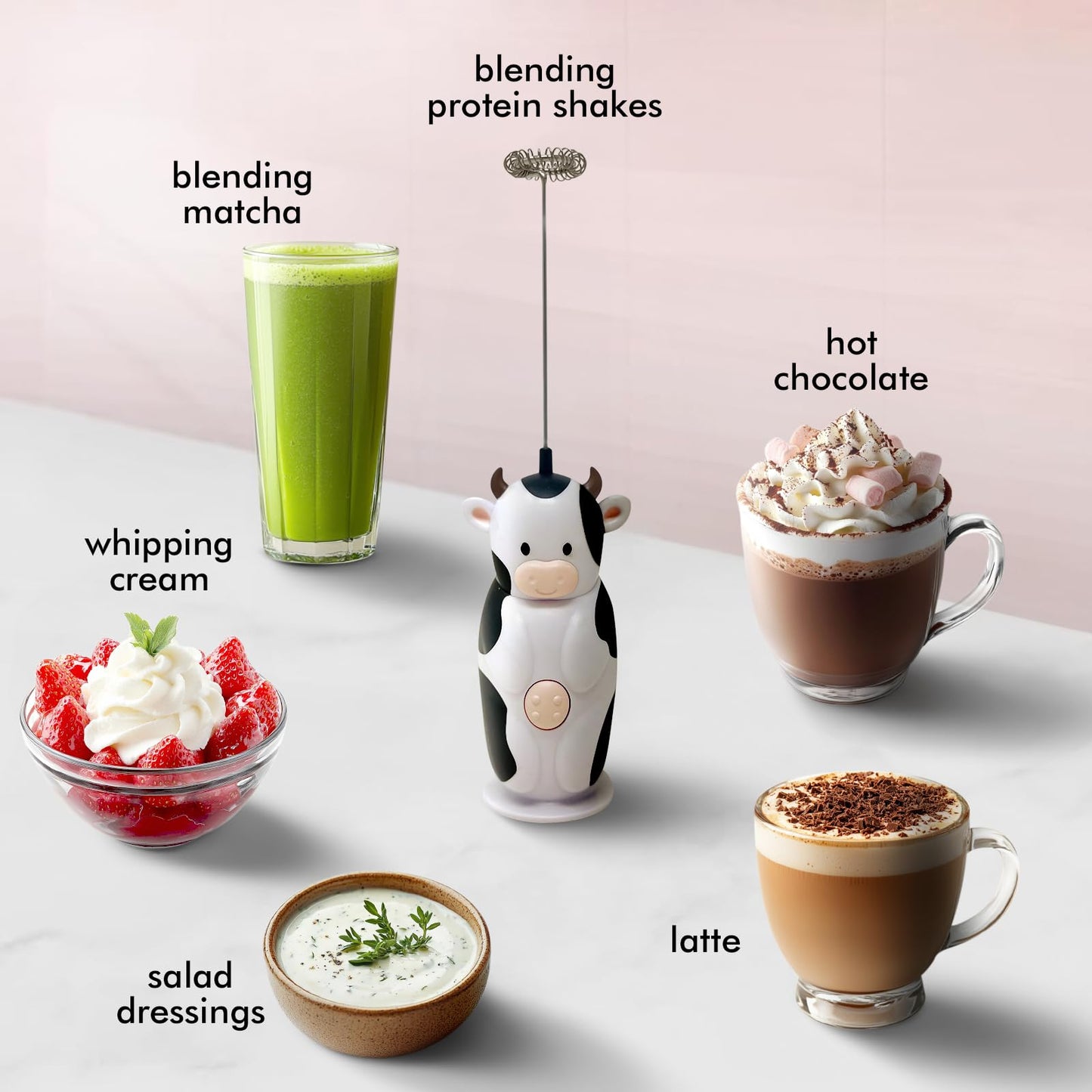 🥛🐄 Cow Milk Frother Handheld – Cute Mini Electric Whisk 🐄🥛