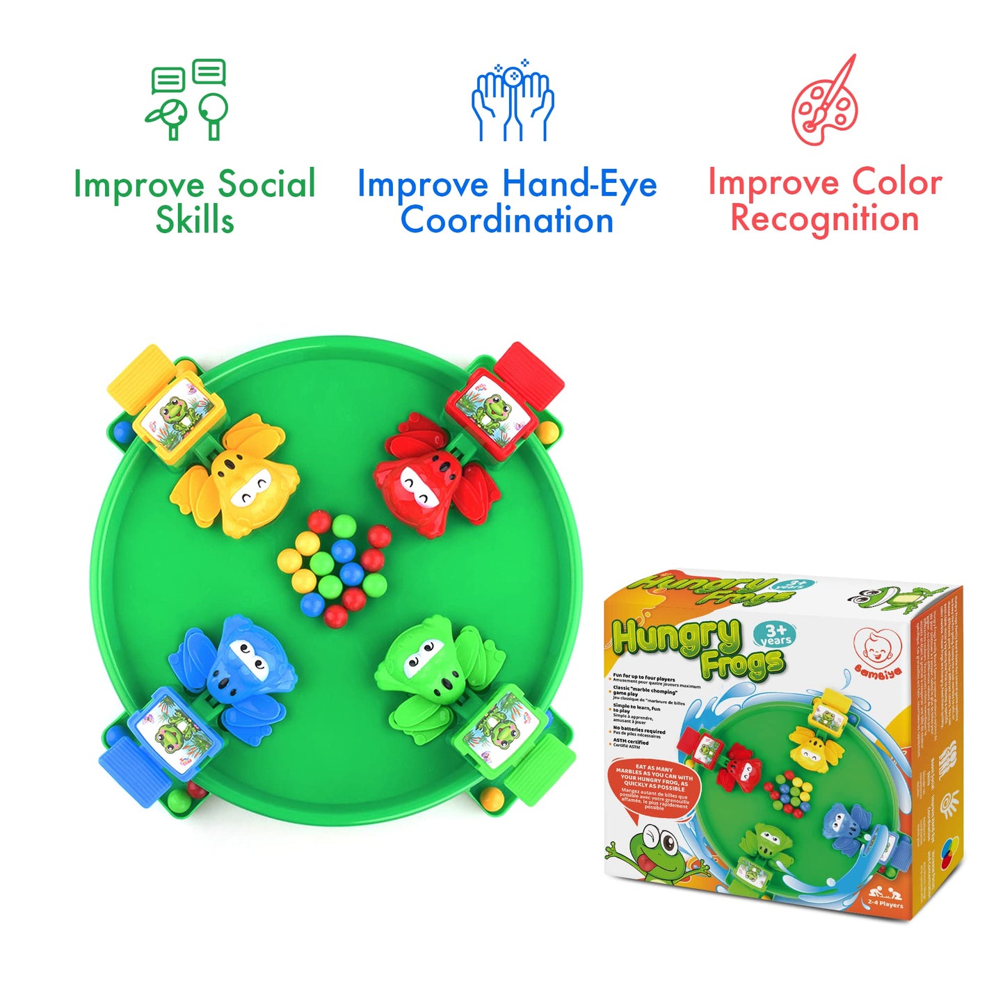 Hungry Frogs Board Game – Fast-Paced 4 Player Fun for Kids 3+