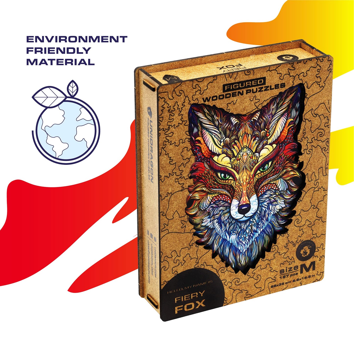 197pc Fiery Fox Wooden Jigsaw Puzzle