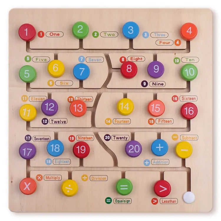 Montessori Wooden Numbers & Maths Learning Puzzle Board