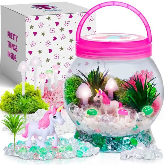🦄✨ Light-Up Unicorn Terrarium Kit for Kids ✨🦄