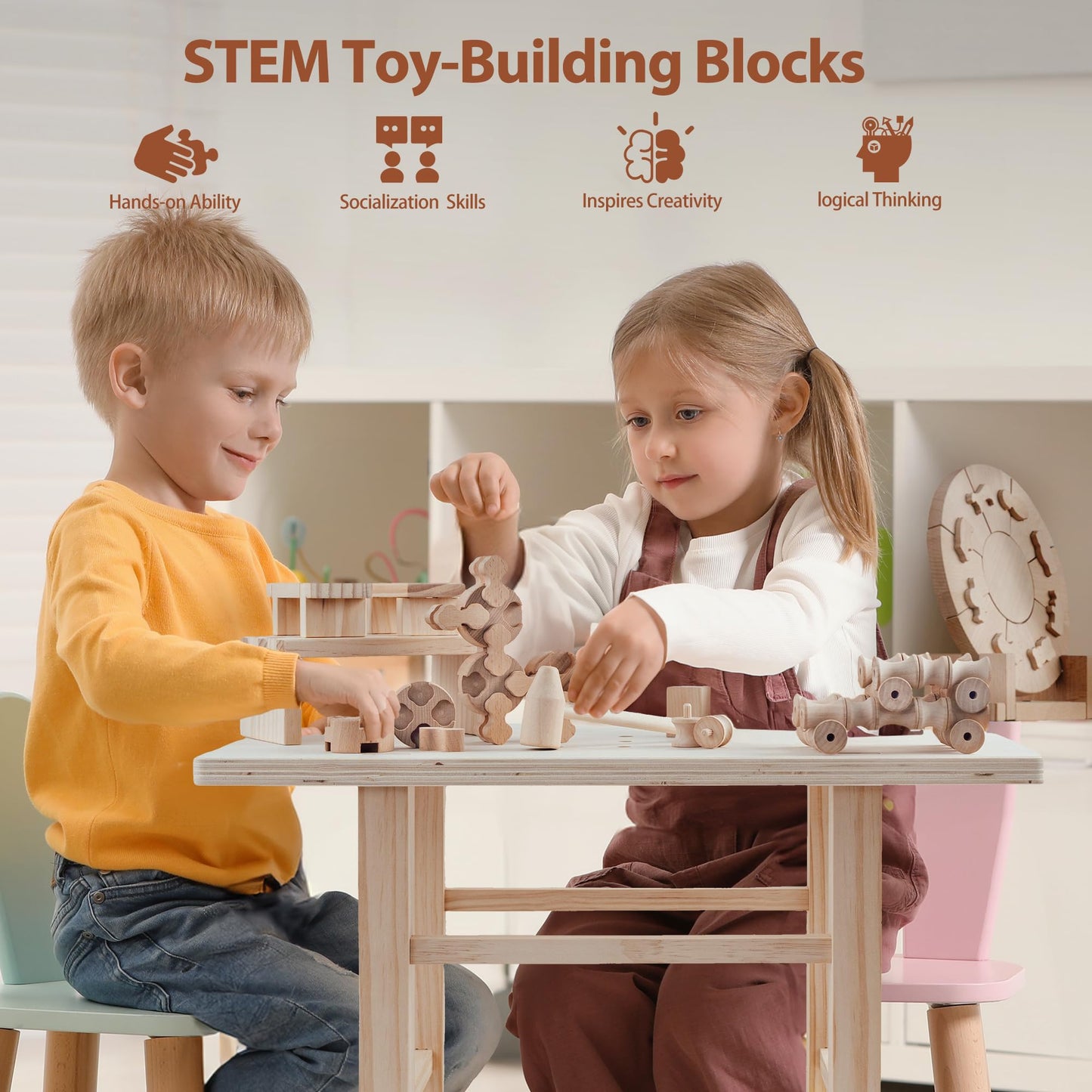 🛠️ 5-in-1 Kids Wooden Tool Bench Set  Montessori Toy 🛠️