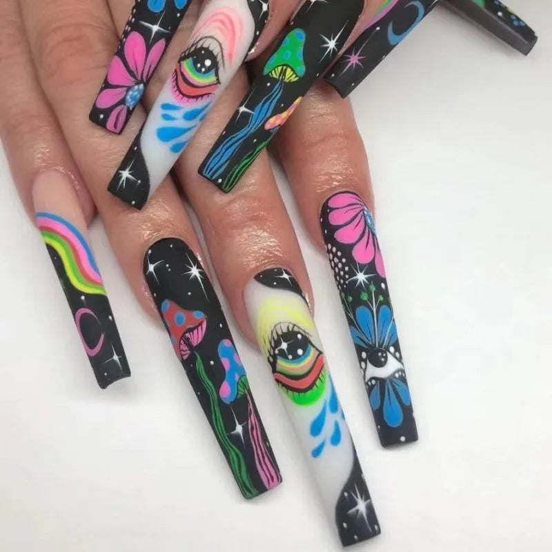 Lf609 Rainbow Star and Moon Eye|Jelly Glue Style