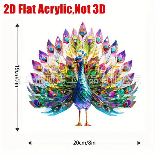 🦚 20*20 Strutting Peacock 2D Acrylic Suncatcher 🦚