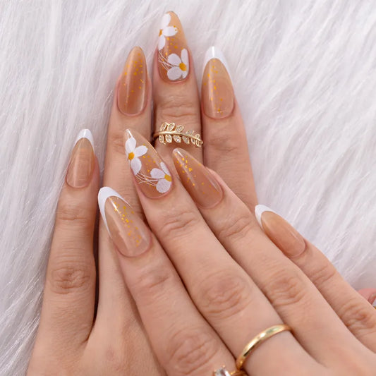 Bks1167 Flower Almond Nail Tip [Jelly Glue]]