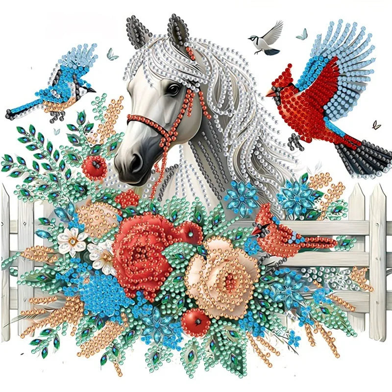 🐎 30*30 Horse & Birds Scene Diamond Painting Kit - AB273 🐎