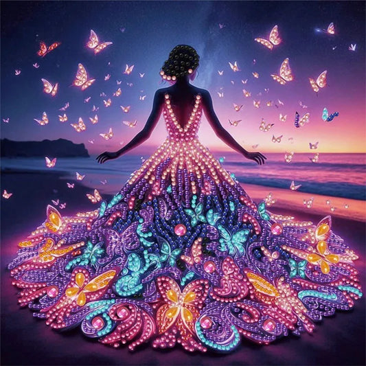 🦋 30*30 Butterfly Dress Diamond Painting Kit - AB275 🦋