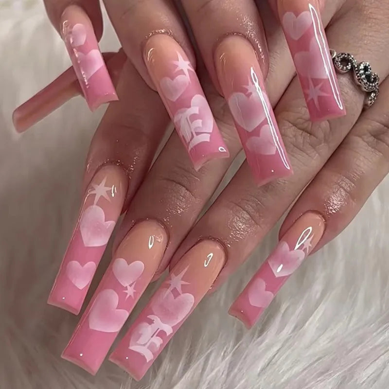 Lf475 Peach Heart Nail Tip|European and American Wear Nail Tip [Jelly Glue Polish Bar]]