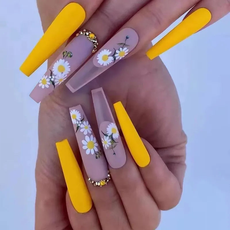 Lf368 Chrysanthemum Nail Tip|Jelly Glue Model Polish Bar