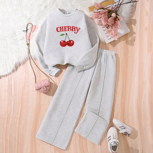🍒  Casual Elegant Cherry Girls Clothing Set  🍒