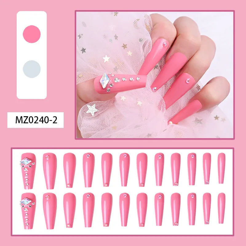 MZ0240-2 Full Diamond Nail Tip|Jelly Glue Model Polish Bar
