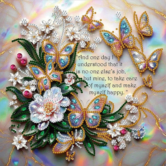🦋 30*30 Butterfly Quote Diamond Painting Kit - AB257 🦋