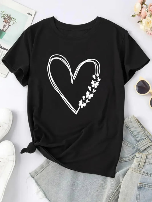 ❤️🦋 Love Heart & Butterflies T-Shirt 🦋❤️
