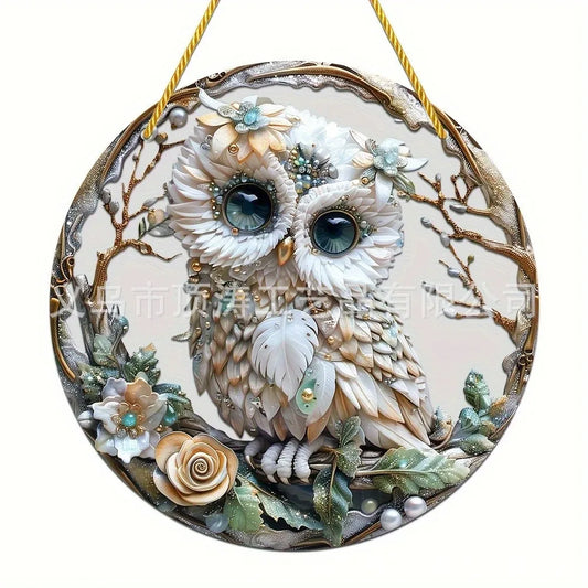 🦉 20*20 Cute Owl 2D Acrylic Suncatcher 🦉