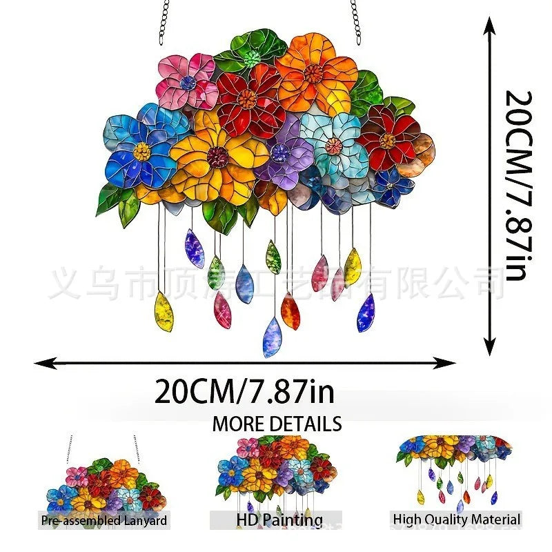 20*20 Multicoloured Flowers with Hanging Leaves