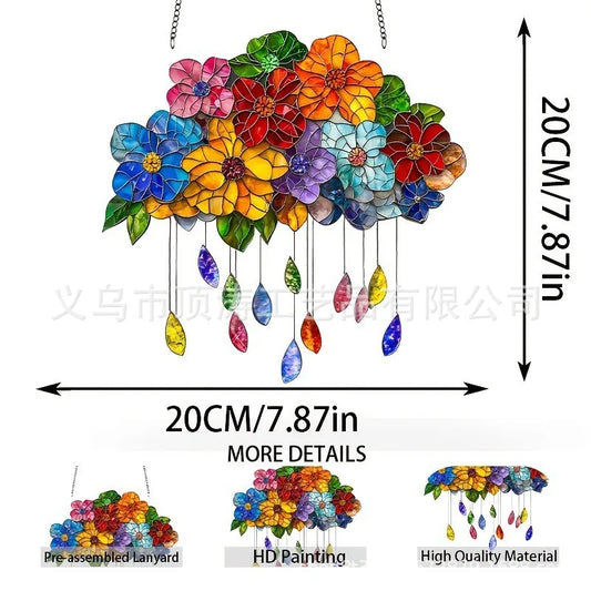 20*20 Multicoloured Flowers with Hanging Leaves