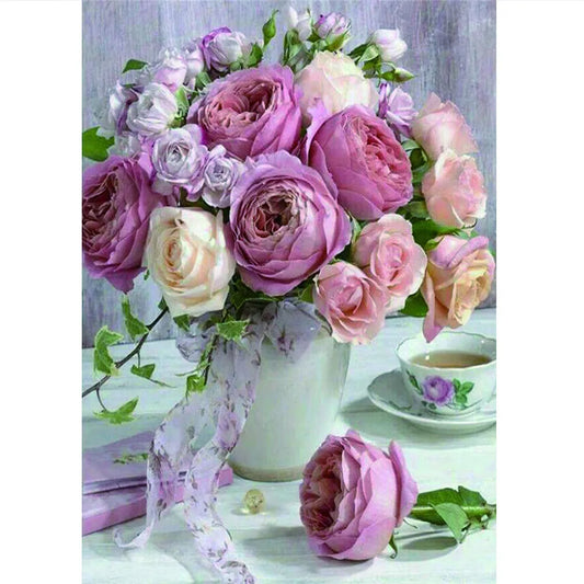 🌷 30*40 Pink Flowers Diamond Painting 🌷