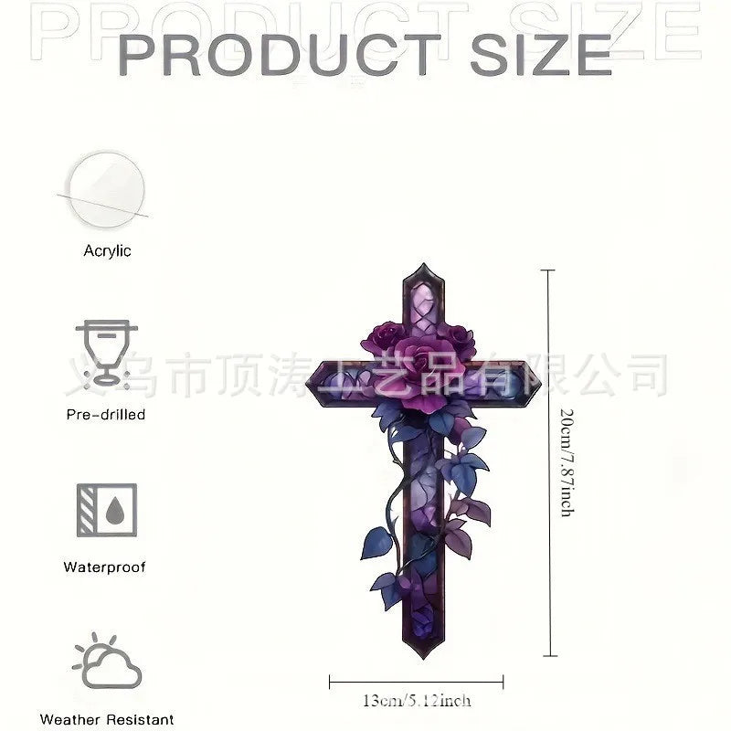 20*20 Purple Gothic Rose Cross