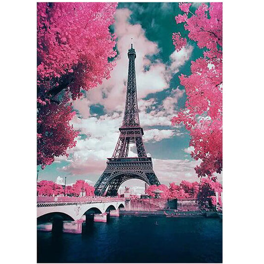 🗼 30*40 Pink Paris Scene Diamond Painting 🗼