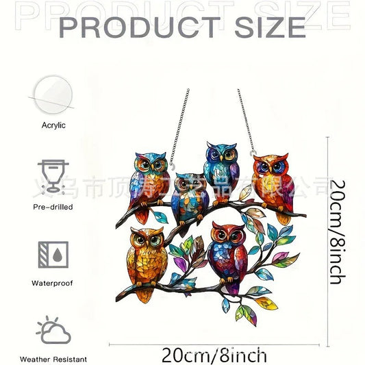 🦉 20*20 Collection of Owls 2D Acrylic Suncatcher 🦉