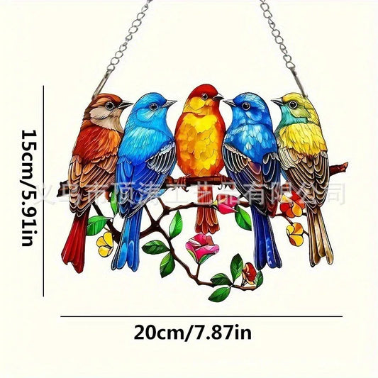 🐦🌈 20*20 Multicoloured Birds 2D Acrylic Suncatcher 🌈🐦