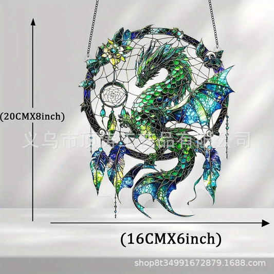 🐉💚 20*20 Green Dragon 2D Acrylic Suncatcher 💚🐉