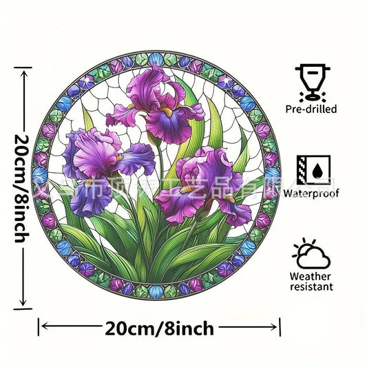 💜 20*20 Purple Flowers 2D Acrylic Suncatcher 💜