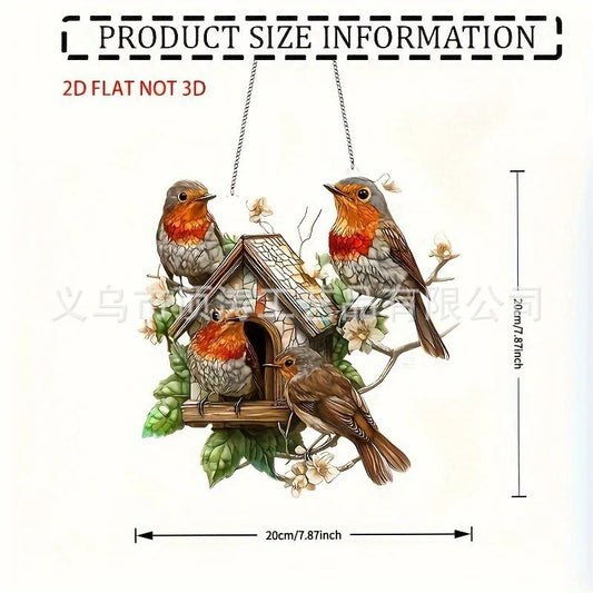❤️ 20*20 Beautiful Nest of Robins 2D Acrylic Suncatcher ❤️