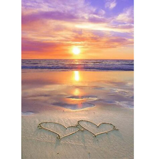 ❤️🏖️ 30*40 Heart Beach Scene Diamond Painting 🏖️❤️