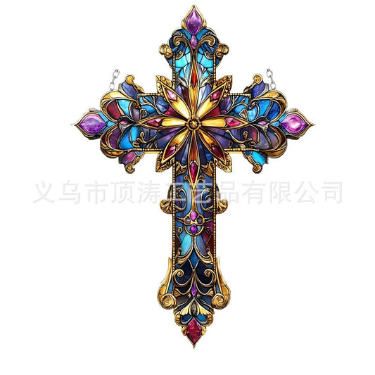 ✝️ 20*20 Ornate Cross 2D Acrylic Suncatcher ✝️
