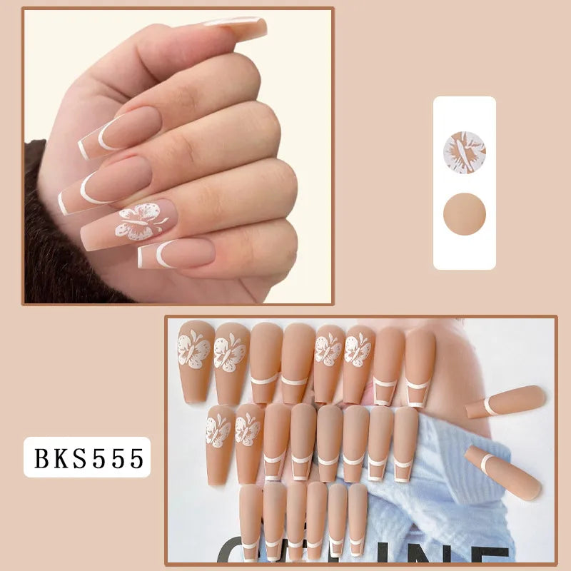 Bks555 Butterfly French Nail Tip|Jelly Glue