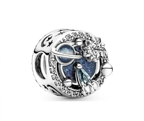 🚀 Silver & Blue Space Scene Charm 🚀
