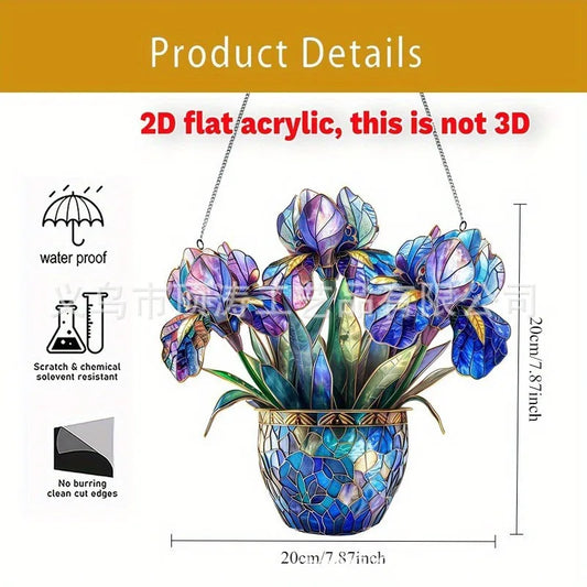 💜 20*20 Purple Flowers 2D Acrylic Suncatcher 💜