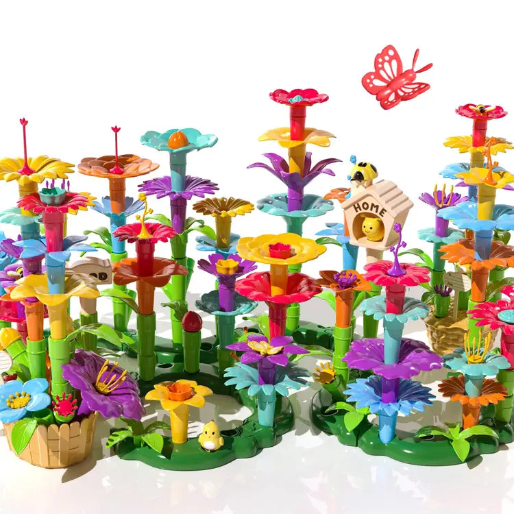 🌸 138pc Garden Building Blocks Play Set – STEM Educational Toy 🌸