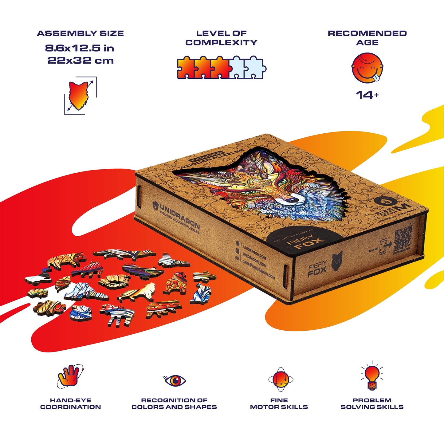 197pc Fiery Fox Wooden Jigsaw Puzzle