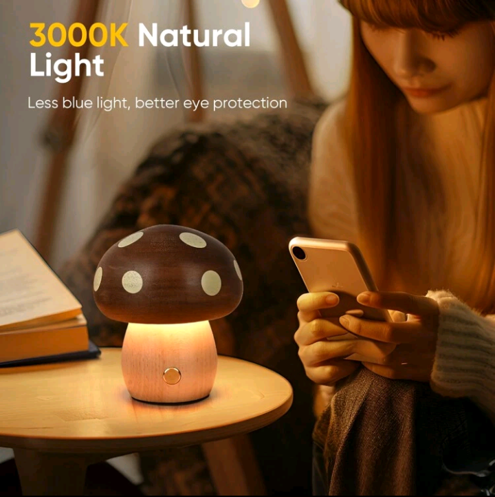 🍄  LED Wooden Mushroom Light 🍄