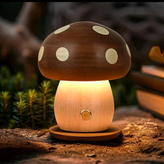 🍄  LED Wooden Mushroom Light 🍄