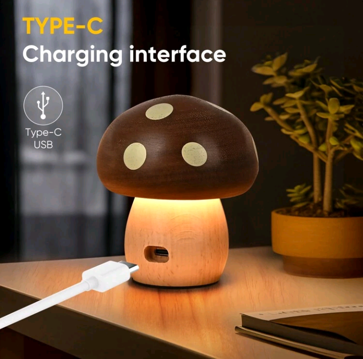 🍄  LED Wooden Mushroom Light 🍄