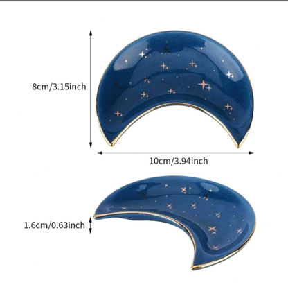 🌙 Celestial Ceramic Trinket Dish  ⭐