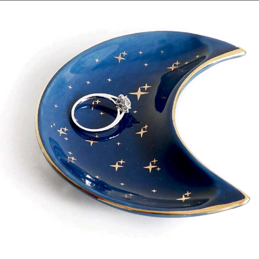 🌙 Celestial Ceramic Trinket Dish  ⭐