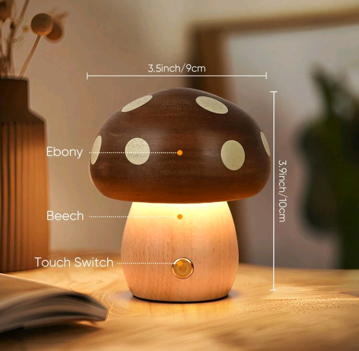 🍄  LED Wooden Mushroom Light 🍄