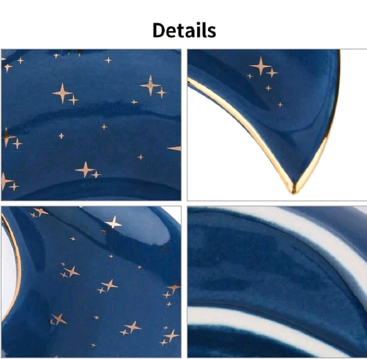 🌙 Celestial Ceramic Trinket Dish  ⭐