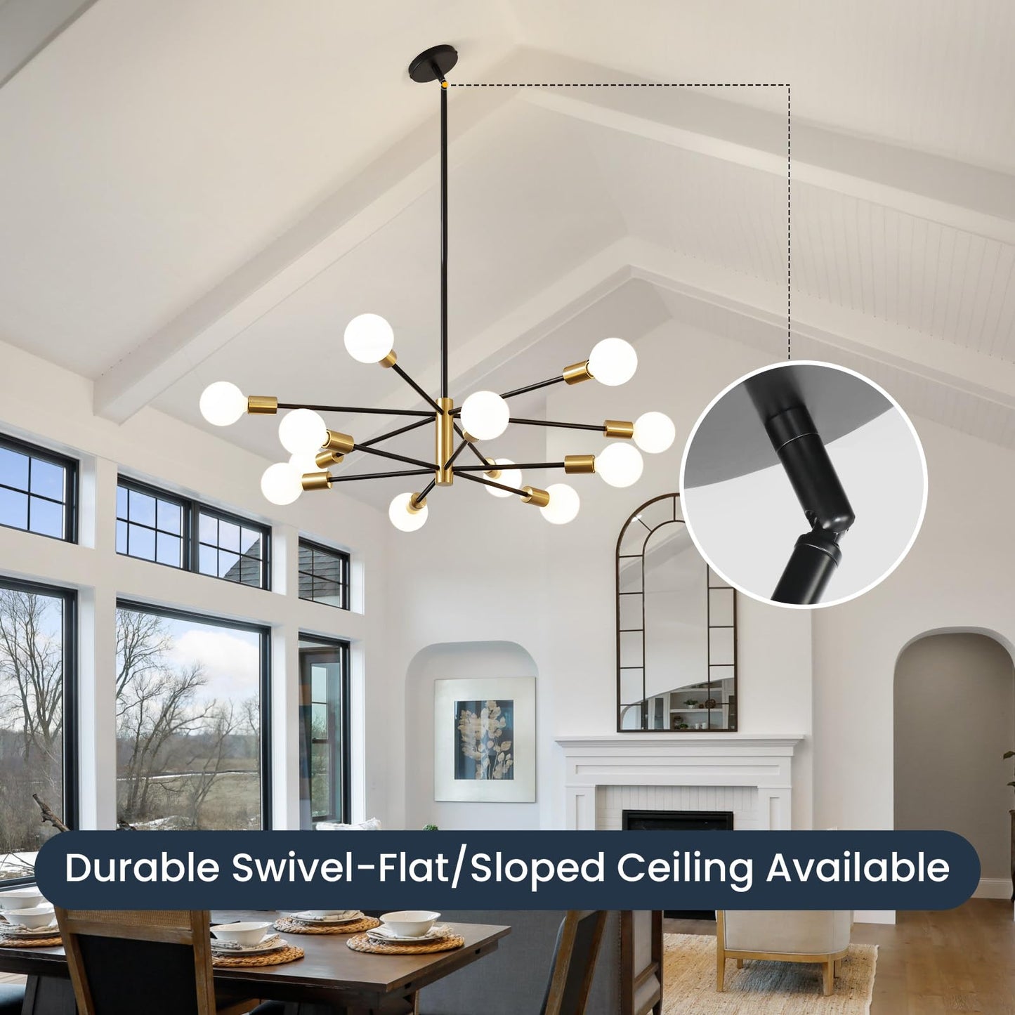 Sputnik Chandelier Ceiling Light (12)