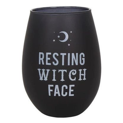 🖤🍷 Stemless Wine Glass – “Resting Witch Face” 🍷🖤