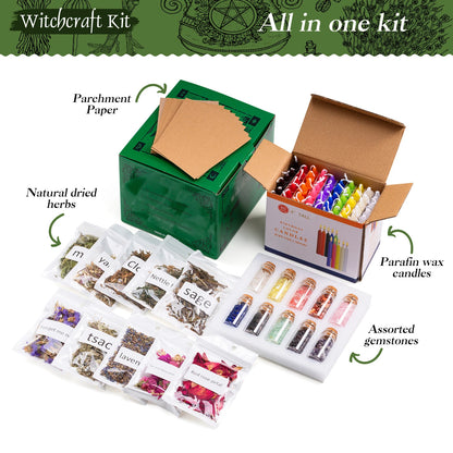 🔮✨ Amazing 90-Piece Witchcraft Starter Kit – Spells, Crystals & Candles ✨🔮