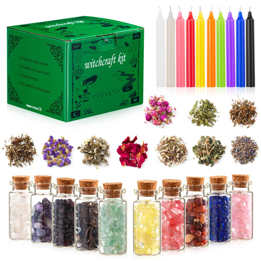 🔮✨ Amazing 90-Piece Witchcraft Starter Kit – Spells, Crystals & Candles ✨🔮