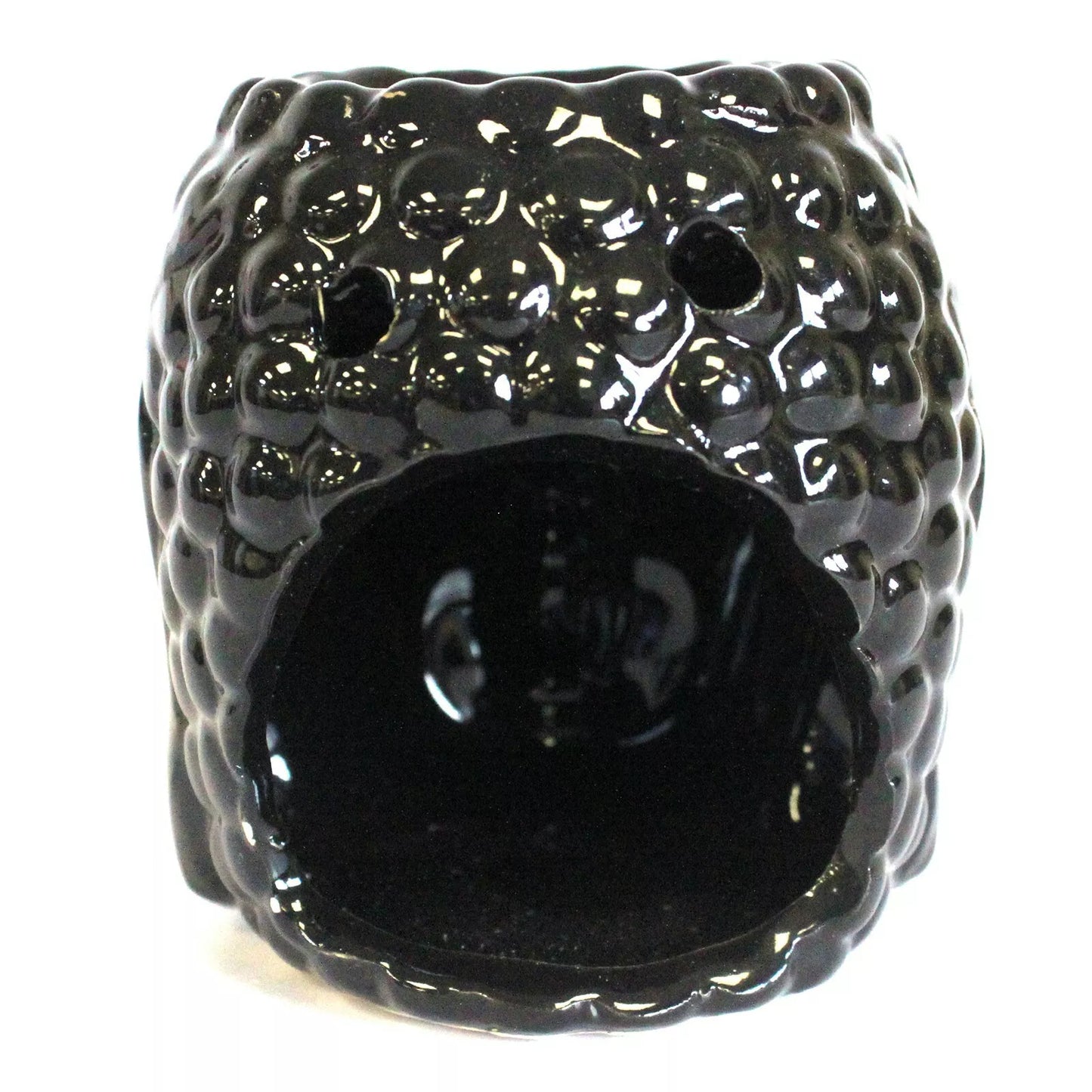 🖤🕉️ Ceramic Buddha Head Oil Burner – Black 🕉️🖤